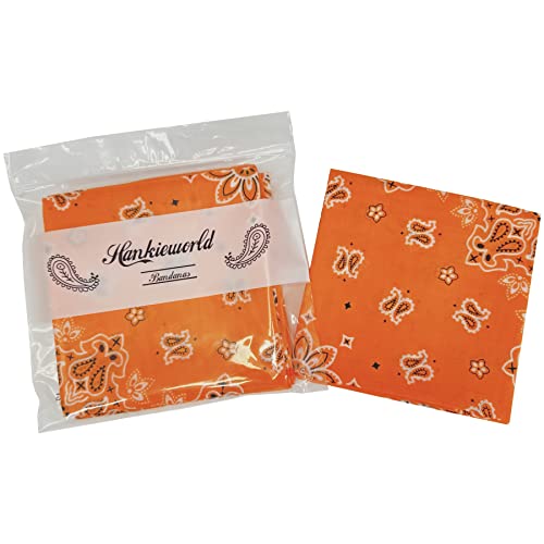 Bandanas for Women and Men，3 Pack Super Soft Thin 60s Preium Cotton 22 inch Handkerchiefs - color: 3 Pack-orange