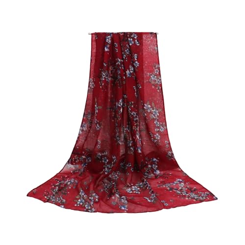 vimate Lightweight Scarf for Women Fashion Head Cover Hijab Cotton Voile Scarf Shawl Wrap for Spring Fall Winter Season - color: K1#.style 26