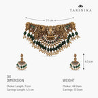 TARINIKA Brass Indian Choker Necklace Set - Gold Plated Cubic Zirconia Indian Jewelry Sets for Women Dangle, Drop, Jhumka Earrings Traditional Desi Necklace Pearls Gift for her - style: Sreeja Antique