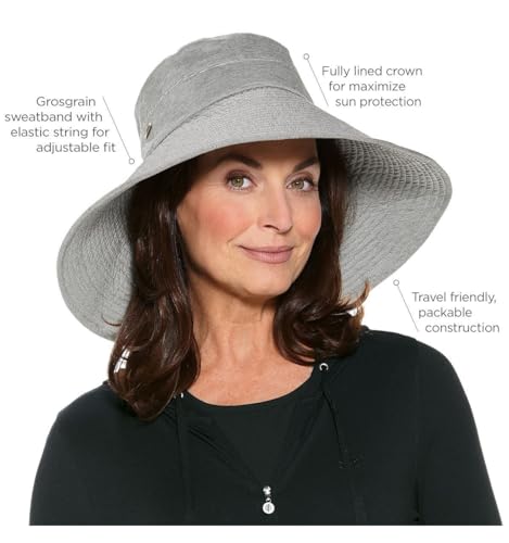 Women's Beach Hat - UPF 50+ Sun Protection - Brittany - color: Black/White Stripe - Mini Ticking Stripe