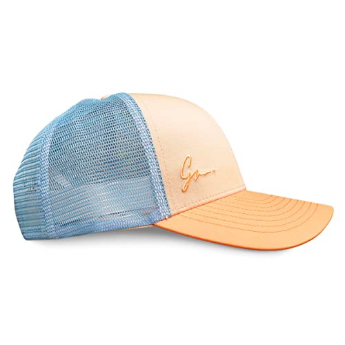 Grace Folly Beach Trucker Hats for Women- Snapback Baseball Cap for Summer - color: Classic Blue & Peach