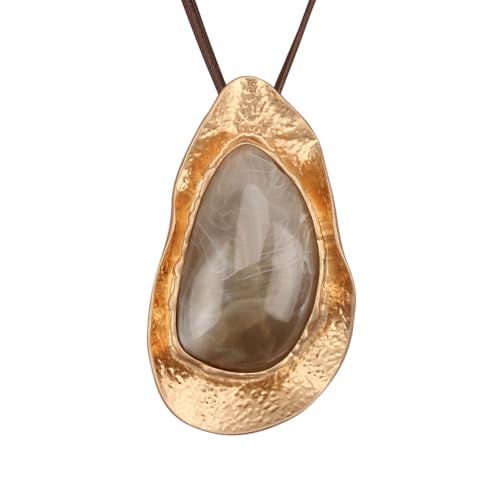 Boho Necklaces for Women Cord Necklace with Pendant Long Silver Necklace Vintage Sweater Necklace Hippie Jewelry for Women Girls Gifts - style: Big Pendant Necklace