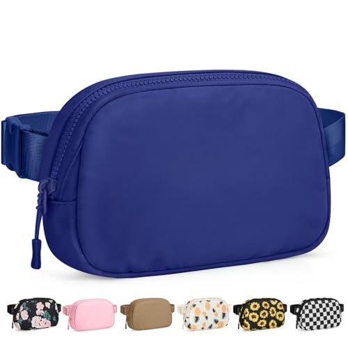 Pritent Fanny Packs for Women Cross Body Bag Waterproof Belt Bag with Adjustable Strap and Zipper Back Pocket Small Crossbody Bags Fashion Waist Packs for Workout Travelling(Blue) - color: Blue, size: Small