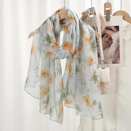 vimate Lightweight Scarf for Women Fashion Head Cover Hijab Cotton Voile Scarf Shawl Wrap for Spring Fall Winter Season - color: D1#.style 38