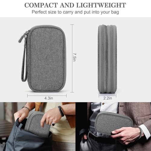 FYY Travel Cable Organizer Pouch Electronic Accessories Carry Case Portable Waterproof Double Layers All-in-One Storage Bag for Cord, Charger, Phone, Earphone Dark Grey - color: Dark Grey, style: Small