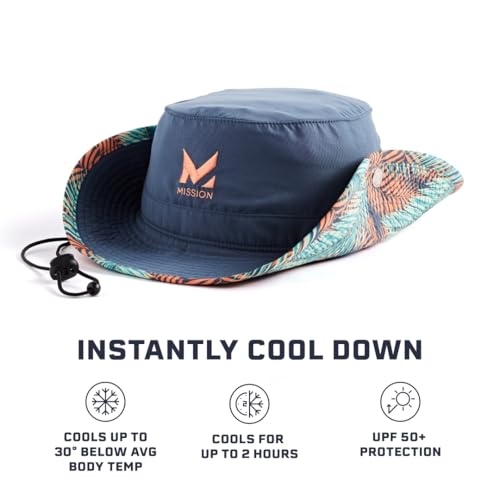 MISSION Cooling Bucket Hat - Unisex Wide-Brim Hat for Men & Women - Lightweight, Foldable & Durable - Cools Up to 2 Hours - color: Sea Palm