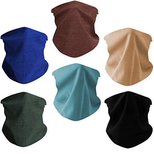 Toes Home 6PCS Outdoor Headband Elastic Seamless Bandana Neck Gaiter Scarf Sport Headwear Boho Series for Yoga Hiking - color: Solid Color Series