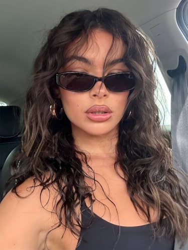 GUVIVI Retro Oval Sunglasses for Women 2026 90s Small Chic Cat Eye Sun Glasses Sunnies Lightweight Shades - color: Black Frame - Black Lens