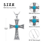 Turquoise Necklaces 925 Sterling Silver Western Necklace Boho Jewelry for Men Women Her Birthday Valentines Day Gifts - style: 5-Cross Necklace