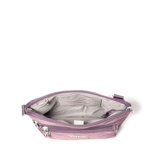 Baggallini Pocket Crossbody Bags for Women 8x8 Small Lightweight Durable Water-resistant Travel Purse W/Rfid - color: Misty Purple