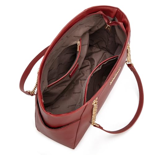 Montana West Tote Bag for Women Chain Top-handle Handbags - color: M Fiery Red
