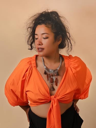 MINACHI Bohemian Feather Tassel Necklace, Irregular Stone Beads, Retro Exotic Pattern, Women's Jewelry - style: Necklace SL13-013