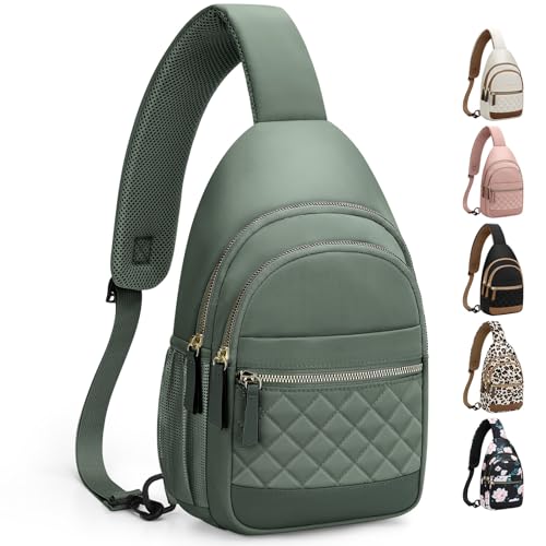 Capolo Sling Bag for Women Men Waterproof Crossbody Bags for Women Trendy Casual Fanny Pack with Convertible Shoulder Strap Chest Bag for Travel Hiking(Green, Large) - color: Green, size: Large