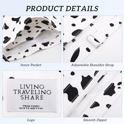 COOLOME Canvas Tote Bag for Women - Crossbody, Shoulder, Travel & Beach Bag - color: Black