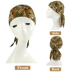 DOCILA 3 Pcs Do Rags for Men Skull Cap Bandana Hat Breathable Helmet Linner Beanie - color: Desertbrowngrey
