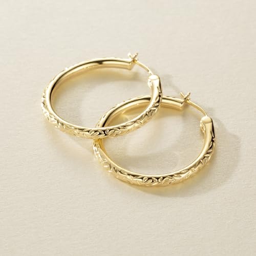 Verniflloga14K Gold Hoop Earrings Gold Earrings Women’s Hoop Earrings Jewelry Timeless Elegance 25 mm/ 30 mm - size: 25MM