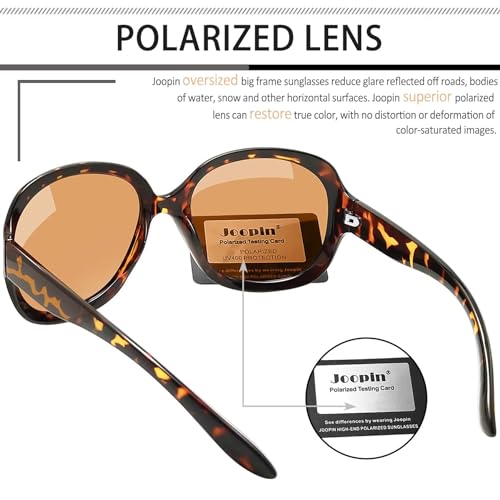 Joopin Oversized Sunglasses Womens Trendy Polarized Large Driving Sun Glasses Ladies UV Protective Big Sunnies Shades - color: B02-tortoise/Brown