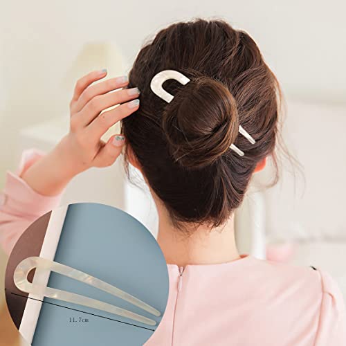 8 Pieces Acetate Hair Pins Sticks U-Shaped Straight Chopsticks Hairpin Hair Styling Accessories, Vintage Hair Pin Fork Hair Clips for Girls Women Updos Buns(Type C)