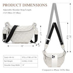 Women's Quilted Crossbody Waist Pack, PU Leather Fanny Pack Sling Bag with Adjustable Belt, Small Shoulder Purse for Travel, Daily Use (Off-white) - color: D-off White