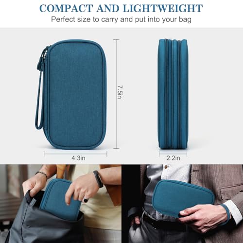 FYY Electronic Organizer, Travel Cable Organizer All-in-One Storage Bag Pouch Electronic Accessories Carry Case Portable Waterproof Double Layers for Cable, Cord, Charger, Phone, Earphone Green - color: Dark Green, style: Small
