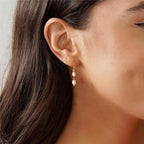 Hayopi Pearl Earrings for Women - Dainty Gold Dangle Drop Earrings, 14k Gold Plated Cute Bow Design, Hypoallergenic Pearl Studs, Wedding Jewelry Gifts - color: GOLD-2 drop pearl earrings