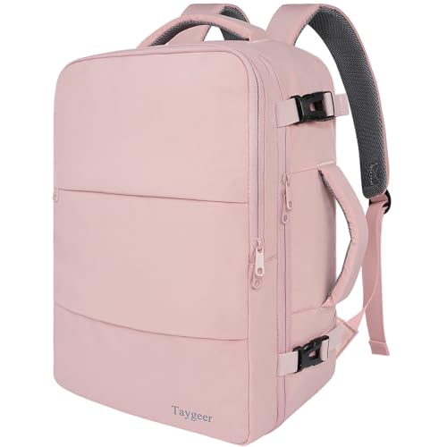 Taygeer Laptop Backpack for Women, Large Travel Backpack with 17.3 inch Laptop Compartment, TSA Friendly 40l Carry On Mochila, Daypack Business Computer Bag for Office Work Travel Essentials, Pink - color: Amourpink, size: X-Large
