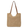 Oweisong Beach Bags for Women Woven Crochet Summer Purse 2026 | Boho Tote Bag, 13.8" Large Capacity, Tote Bag with Zipper, Foldable Packable, Beach Shipping, Vacation Purse - color: Brown
