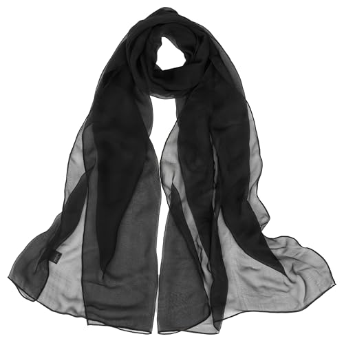 Womens Leopard Print Scarves - Fashion Cheetah Wrap Scarves Long Soft Lightweight Sunscreen Scarf for All Seasons - color: Black