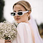 10 Pack Neon/Black Rectangle Sunglasses Bulk for Women Men Retro Trendy Small Rectangle Glasses Party Favors - color: White