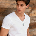 Turquoise Necklaces 925 Sterling Silver Western Necklace Boho Jewelry for Men Women Her Birthday Valentines Day Gifts - style: 2-Turquoise Cross Necklace