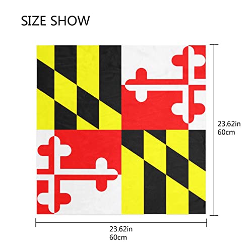 Women's Fashion Silk Scarf Square Satin Headscarf Neck Scarf Head Hair Wraps - color: Maryland Flag