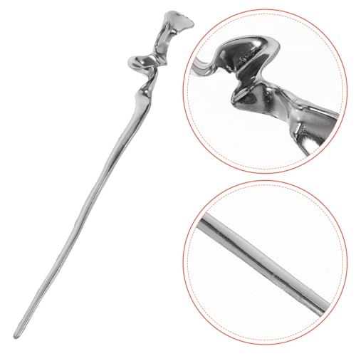 Lurrose Metal Hair Sticks for Women 2Pcs Chinese Hairpins Vintage Hair Jewelry Accessories for Buns and Styling 6.69In Durable Chopsticks with Geometric Design - color: Black