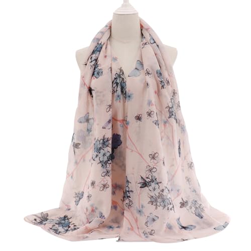 vimate Lightweight Scarf for Women Fashion Head Cover Hijab Cotton Voile Scarf Shawl Wrap for Spring Fall Winter Season - color: H1#.style 22