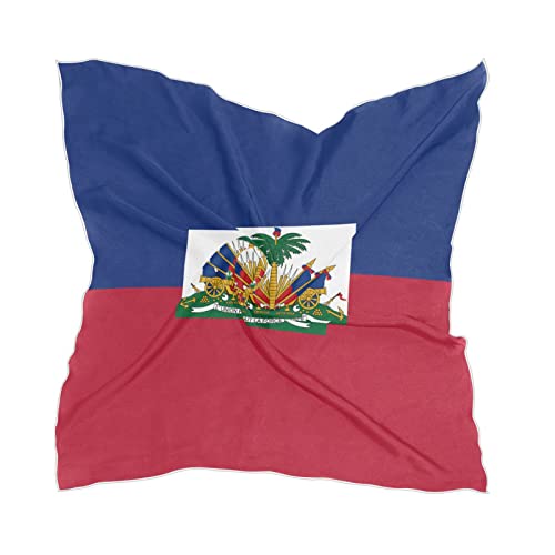 Women's Fashion Silk Scarf Square Satin Headscarf Neck Scarf Head Hair Wraps - color: Haitian