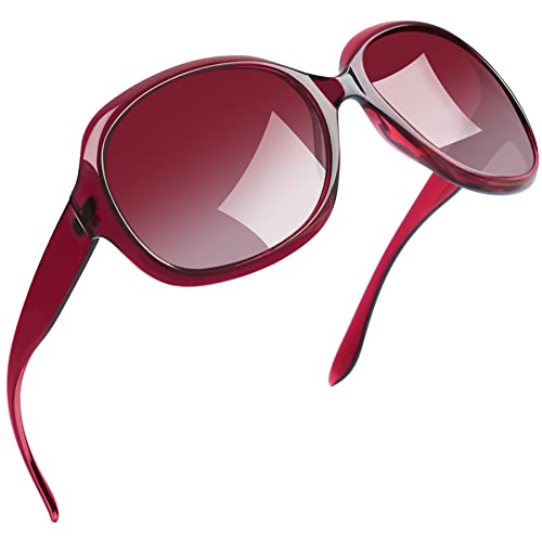Joopin Oversized Sunglasses Womens Trendy Polarized Large Driving Sun Glasses Ladies UV Protective Big Sunnies Shades - color: B18-transparent Rose Red