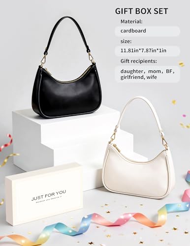 Small Shoulder Bags for Women, mini Purse Vegan Leather Shoulder Bag, Cute Retro Hobo Handbag - color: Clear Black