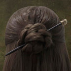 Gothic Skull Hair Sticks, 2 Pack – Halloween Cosplay Bun Holder Hair Chopsticks for Women, Matte-Black Skull Hair Pins for Witch/Vampire Costume, Goth Accessories