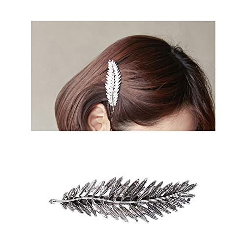 Lawie 10 Pack Silver Vintage Retro Geometric Minimalist Branch Leaf Flower Metal Hair Clip Hairpin Snap Barrette Stick Claw Grip Clamp Bobby Pins Alligator Hairclips Party Hair Accessories for Women