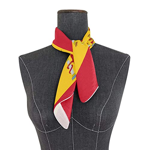 Women's Fashion Silk Scarf Square Satin Headscarf Neck Scarf Head Hair Wraps - color: Spanish Flag