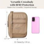 Baggallini Journey Crossbody Bags for Women 9x6 Small Lightweight Travel Handbag W/RFID - color: Beach