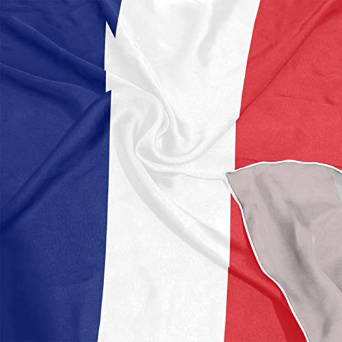 Women's Fashion Silk Scarf Square Satin Headscarf Neck Scarf Head Hair Wraps - color: French Flag