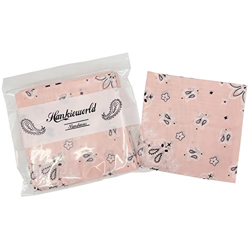 Bandanas for Women and Men，3 Pack Super Soft Thin 60s Preium Cotton 22 inch Handkerchiefs - color: 3 Pack-crystal Rose