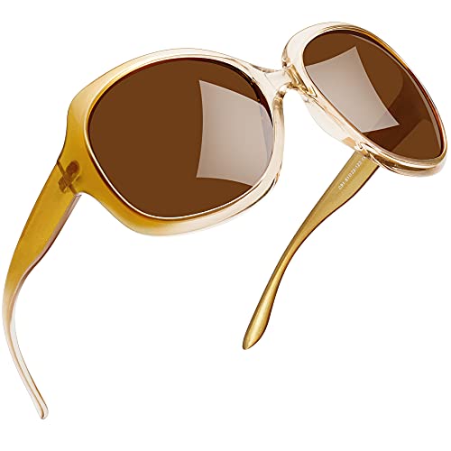 Joopin Oversized Sunglasses Womens Trendy Polarized Large Driving Sun Glasses Ladies UV Protective Big Sunnies Shades - color: B08-champagne/Brown
