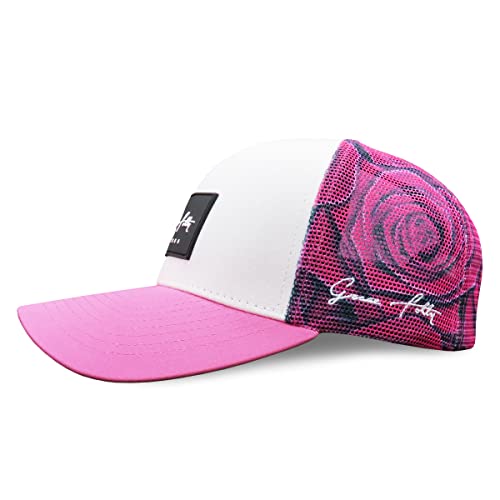 Grace Folly Beach Trucker Hats for Women- Snapback Baseball Cap for Summer - color: Pink Rose