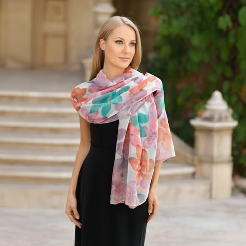 vimate Lightweight Scarf for Women Fashion Head Cover Hijab Cotton Voile Scarf Shawl Wrap for Spring Fall Winter Season - color: F3#.style 73
