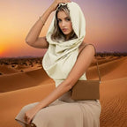 Boho Raw-Edge Crop Top – Adjustable Halter with Open Back & Cross-Wrap Design, 100% Cotton Beach Cover Up - color: Beige