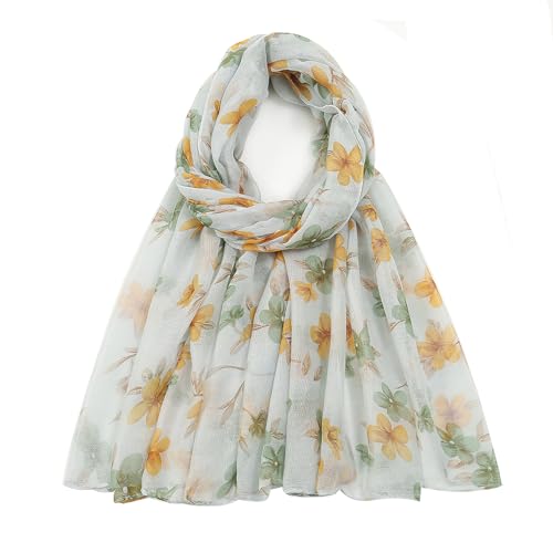 vimate Lightweight Scarf for Women Fashion Head Cover Hijab Cotton Voile Scarf Shawl Wrap for Spring Fall Winter Season - color: D1#.style 38