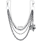 Layered Pants Chain keychain for Women Men Punk Wallet Chains Hiphop Jeans Keychain Halloween Jewelry - style: F-black layered chain