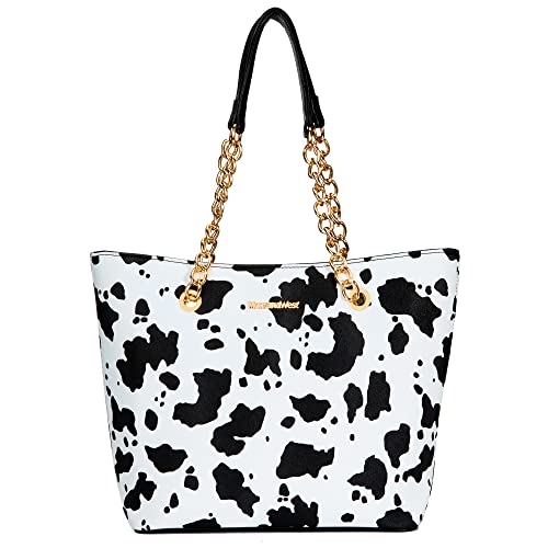 Montana West Tote Bag for Women Chain Top-handle Handbags - color: Cow
