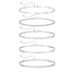 DEARMAY 14K Gold Plated Bracelets for Women, Jewelry Sets Cute Tennis Beaded Bracelets Cuban Link Paperclip Chain Dainty Bracelet Pack Gifts - color: BRACELET-D